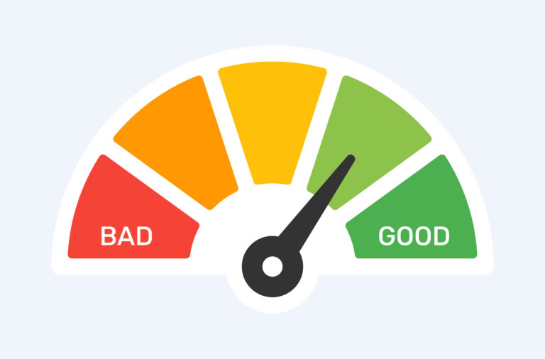 Credit score speedometer vector illustration